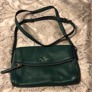 Dark green leather Kate Spade crossbody bag